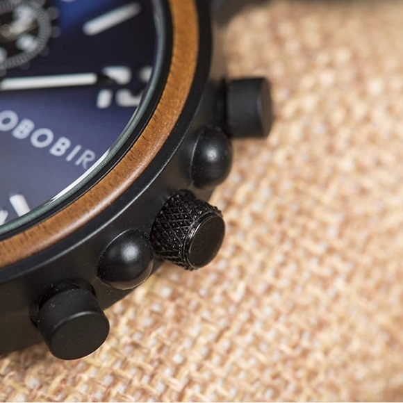 BRAND NEW MENS STYLISH WOODEN STAINLESS STEEL WATCH NWT - Picture 8 of 8